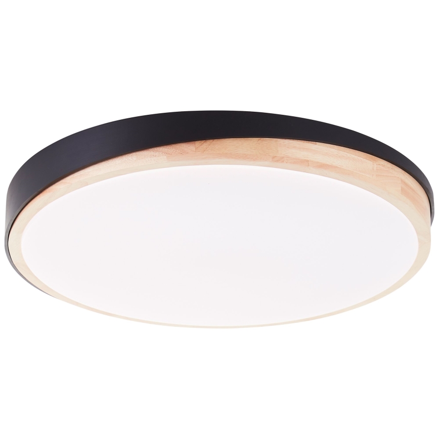 Brilliant - Dimmbare LED-Deckenleuchte BAARLO LED/36W/230V 3000-6500K d 50 cm schwarz/Gummibaum + Fernbedienung - FSC-zertifiziert