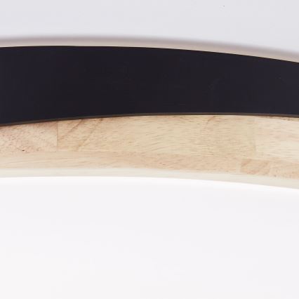 Brilliant - Dimmbare LED-Deckenleuchte BAARLO LED/36W/230V 3000-6500K d 50 cm schwarz/Gummibaum + Fernbedienung - FSC-zertifiziert