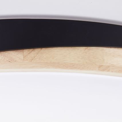 Brilliant - Dimmbare LED-Deckenleuchte BAARLO LED/36W/230V 3000-6500K d 50 cm schwarz/Gummibaum + Fernbedienung - FSC-zertifiziert