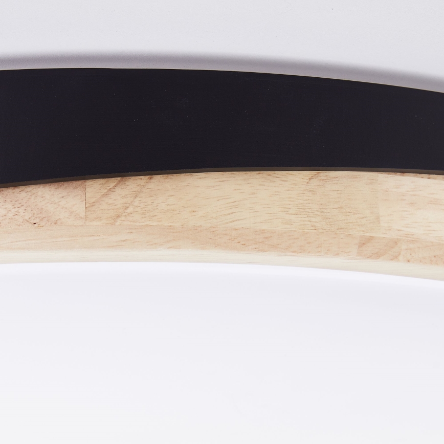 Brilliant - Dimmbare LED-Deckenleuchte BAARLO LED/36W/230V 3000-6500K d 50 cm schwarz/Gummibaum + Fernbedienung - FSC-zertifiziert
