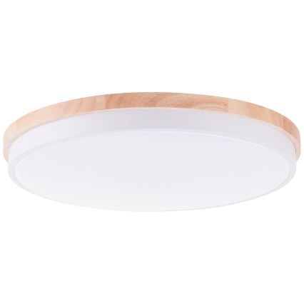 Brilliant - Dimmbare LED-Deckenleuchte BAARLO LED/36W/230V 3000-6500K d 50 cm weiß/Gummibaum + Fernbedienung - FSC-zertifiziert