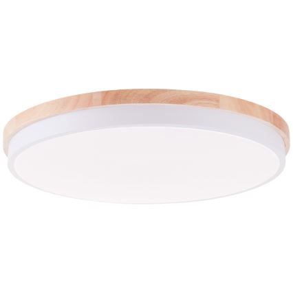 Brilliant - Dimmbare LED-Deckenleuchte BAARLO LED/36W/230V 3000-6500K d 50 cm weiß/Gummibaum + Fernbedienung - FSC-zertifiziert