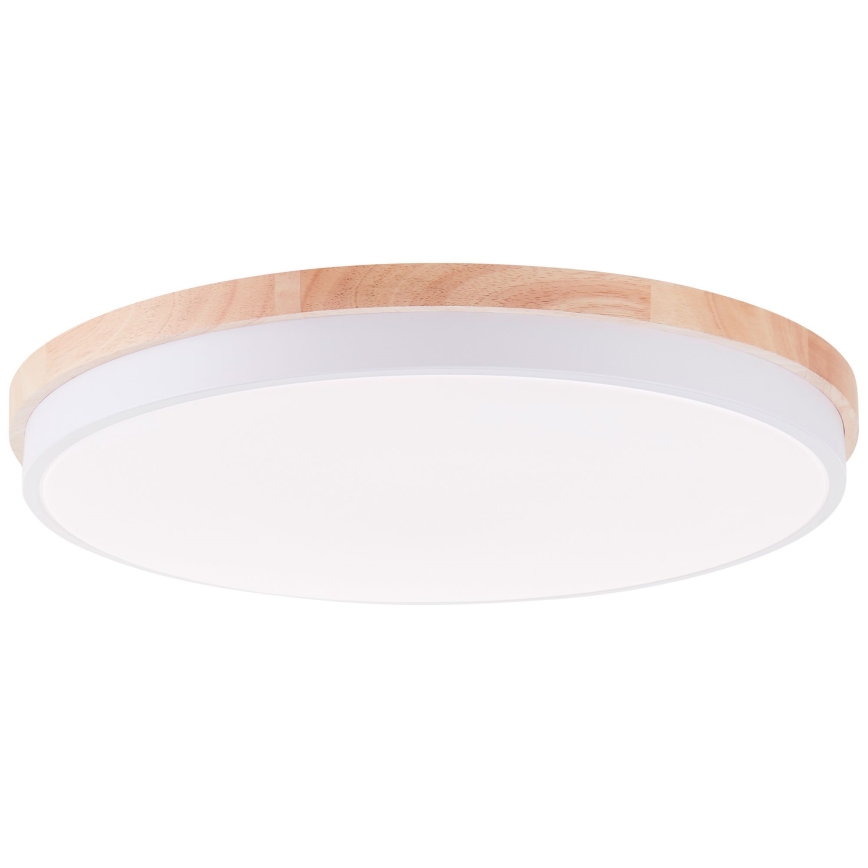 Brilliant - Dimmbare LED-Deckenleuchte BAARLO LED/36W/230V 3000-6500K d 50 cm weiß/Gummibaum + Fernbedienung - FSC-zertifiziert