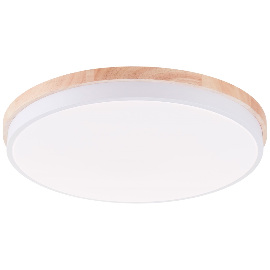 Brilliant - Dimmbare LED-Deckenleuchte BAARLO LED/36W/230V 3000-6500K d 50 cm weiß/Gummibaum + Fernbedienung - FSC-zertifiziert