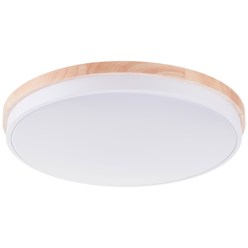 Brilliant - Dimmbare LED-Deckenleuchte BAARLO LED/36W/230V 3000-6500K d 50 cm weiß/Gummibaum + Fernbedienung - FSC-zertifiziert