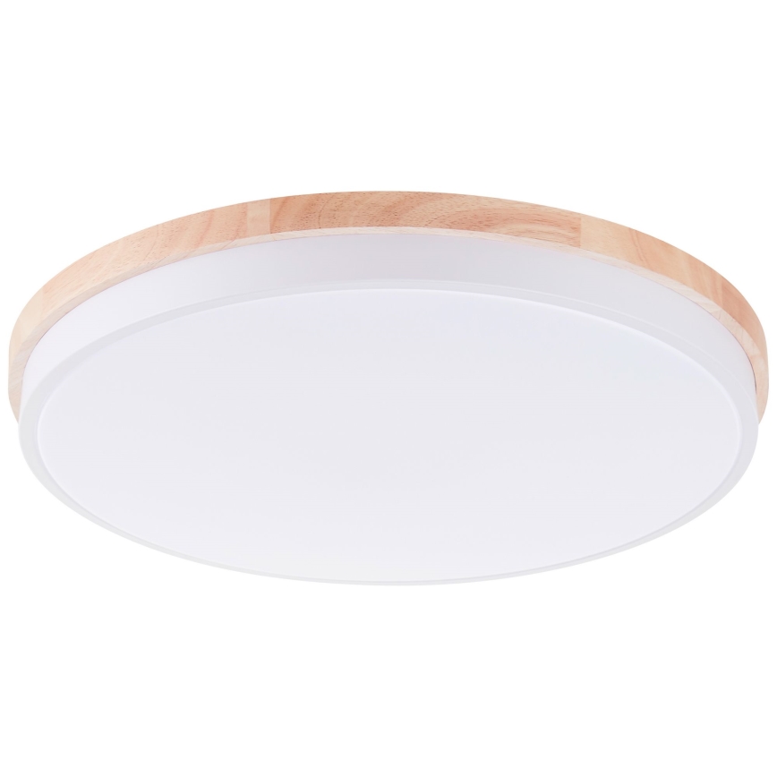 Brilliant - Dimmbare LED-Deckenleuchte BAARLO LED/36W/230V 3000-6500K d 50 cm weiß/Gummibaum + Fernbedienung - FSC-zertifiziert