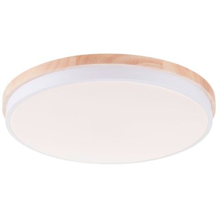 Brilliant - Dimmbare LED-Deckenleuchte BAARLO LED/36W/230V 3000-6500K d 50 cm weiß/Gummibaum + Fernbedienung - FSC-zertifiziert