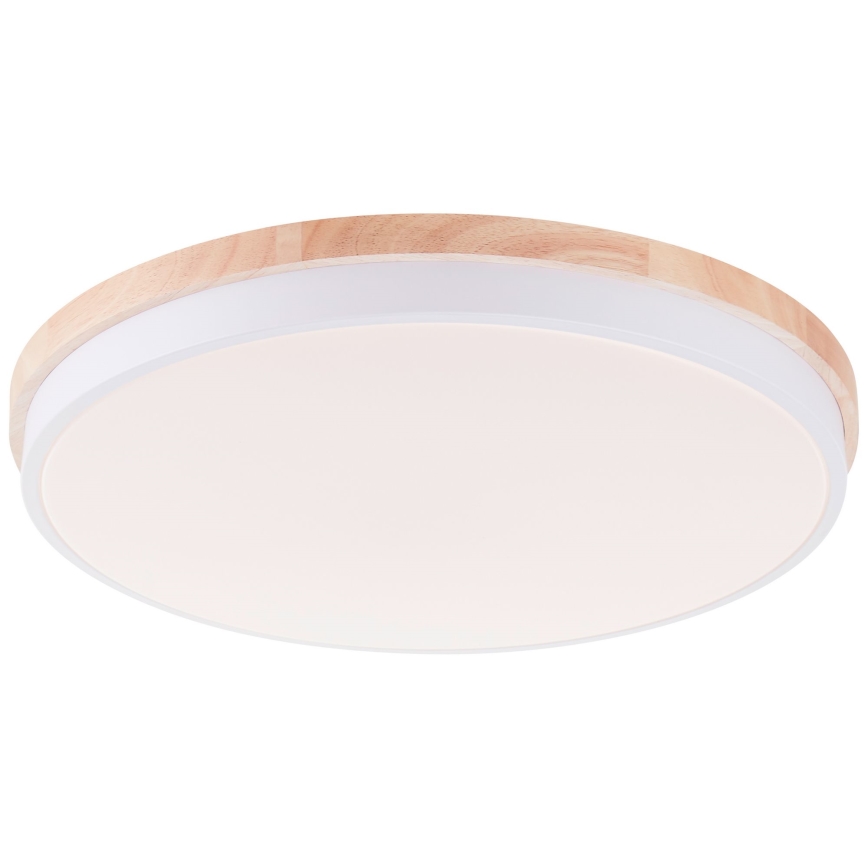 Brilliant - Dimmbare LED-Deckenleuchte BAARLO LED/36W/230V 3000-6500K d 50 cm weiß/Gummibaum + Fernbedienung - FSC-zertifiziert