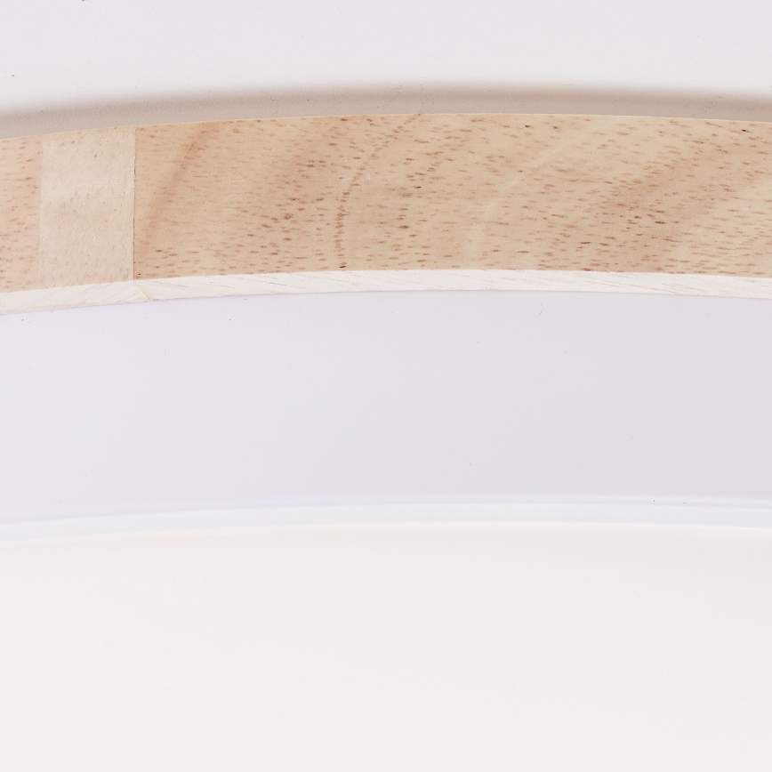 Brilliant - Dimmbare LED-Deckenleuchte BAARLO LED/36W/230V 3000-6500K d 50 cm weiß/Gummibaum + Fernbedienung - FSC-zertifiziert