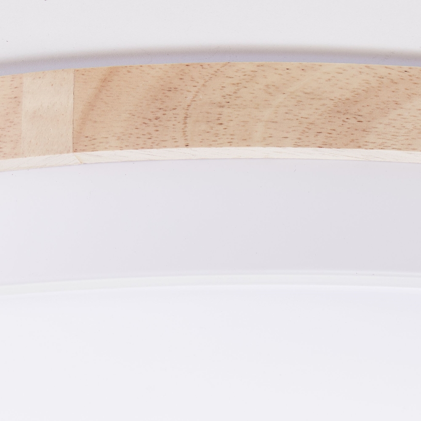 Brilliant - Dimmbare LED-Deckenleuchte BAARLO LED/36W/230V 3000-6500K d 50 cm weiß/Gummibaum + Fernbedienung - FSC-zertifiziert