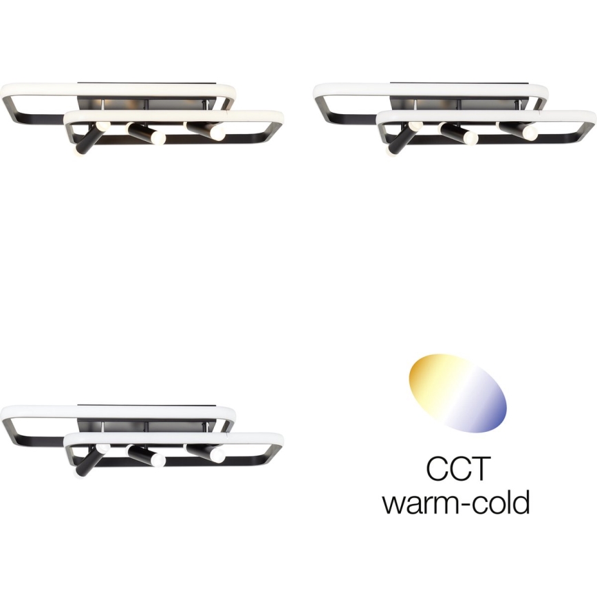 Brilliant - Dimmbare LED-Deckenleuchte DALIDA LED/54W/230V 3000-6500K 45,2x66 cm schwarz + Fernbedienung