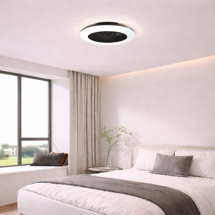 Brilliant - dimmbare LED-Deckenleuchte mit Ventilator MONTERO LED/20W/230V 2700-6500K Ø 42 cm schwarz + Fernbedienung