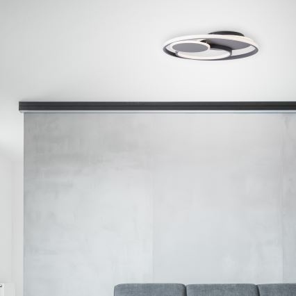 Brilliant - Dimmbare LED-Deckenleuchte RUNDA LED/50W/230V 3000-6500K schwarz + Fernbedienung