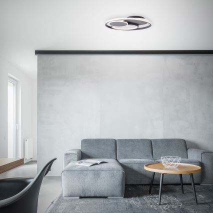 Brilliant - Dimmbare LED-Deckenleuchte RUNDA LED/50W/230V 3000-6500K schwarz + Fernbedienung