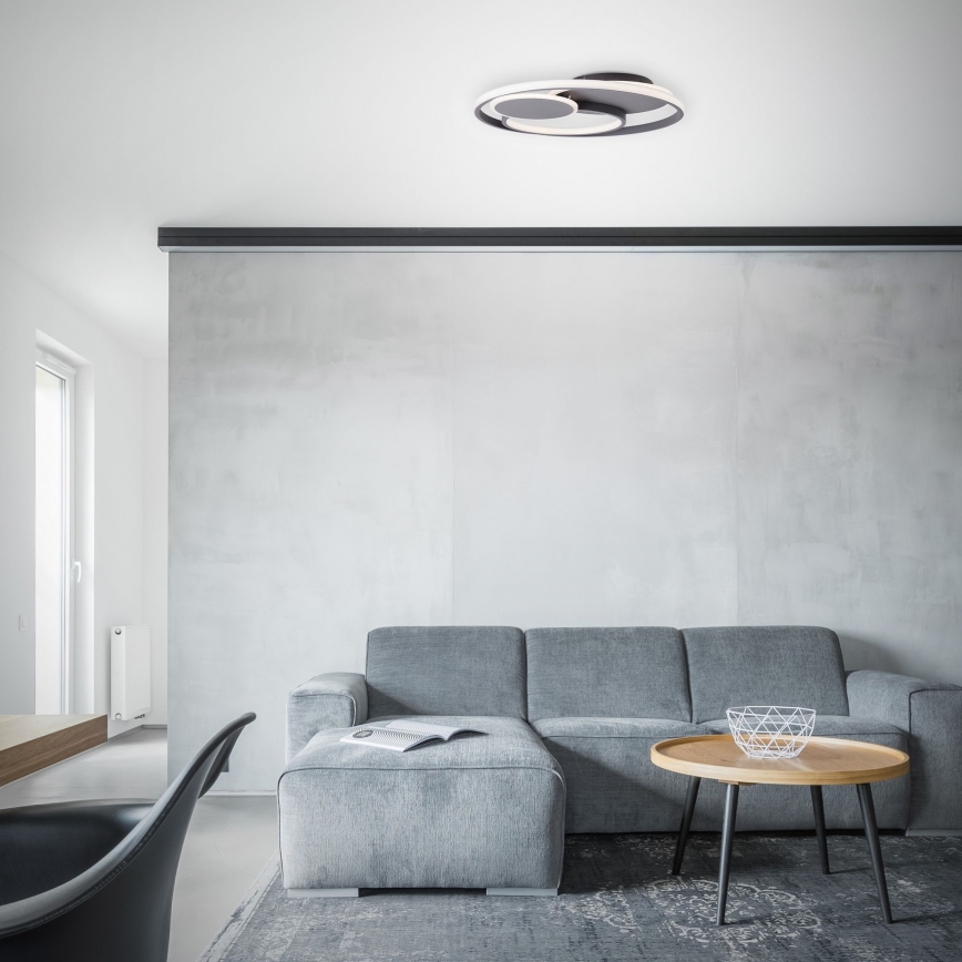 Brilliant - Dimmbare LED-Deckenleuchte RUNDA LED/50W/230V 3000-6500K schwarz + Fernbedienung