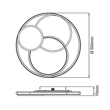 Brilliant - Dimmbare LED-Deckenleuchte RUNDA LED/50W/230V 3000-6500K weiß + Fernbedienung