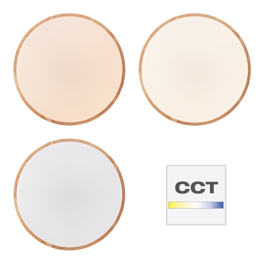 Brilliant - LED-dimmbare Deckenleuchte SLIMLINE LED/60W/230V 3000-6500K Ø 45 cm Gummibaumholz + Fernbedienung