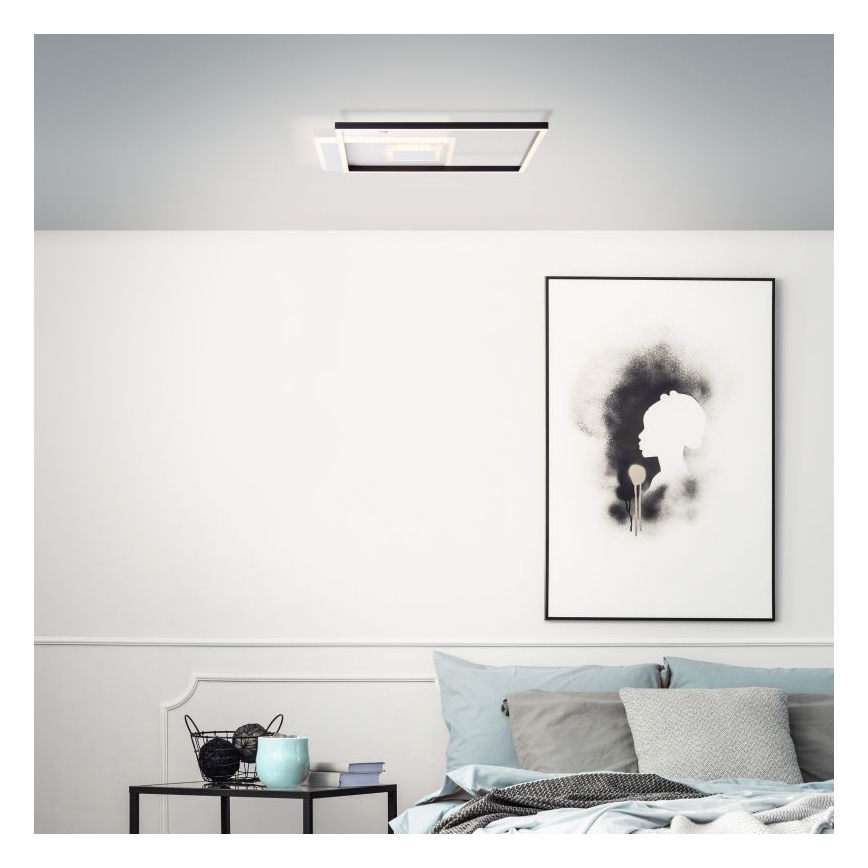 Brilliant - Dimmbare LED-Deckenleuchte IORGO LED/40W/230V 3000K 43,5x43,5 cm weiß/schwarz