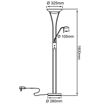 Brilliant - Dimmbare LED-Stehlampe FINN 2xLED/13W/230V mattchrom