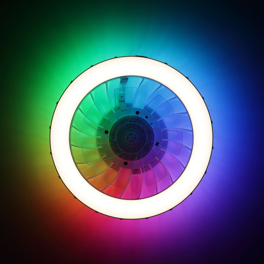 Brilliant - LED RGBW dimmbarer Deckenventilator mit Licht FANORA LED/30W/230V 2700-6500K Ø 46 cm weiß + Fernbedienung