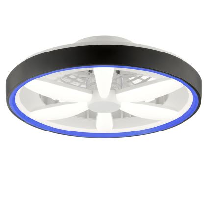 Brilliant - LED RGBW dimmbarer Deckenventilator mit Licht GAIANO LED/48W/230V 2700-6500K Schwarz + Fernbedienung