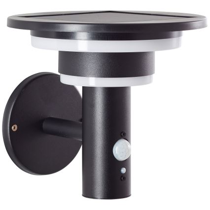 Brilliant - LED Solar-Wandleuchte mit Sensor GARVINA LED/3W/3,7V 2000 mAh IP44 schwarz