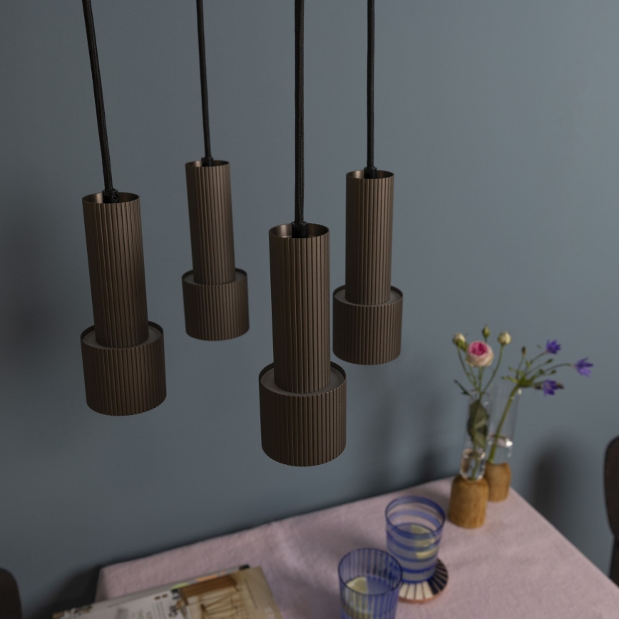 Brilliant - Hängeleuchte CADIZ 4xGU10/10W/230V d 35 cm bronzen