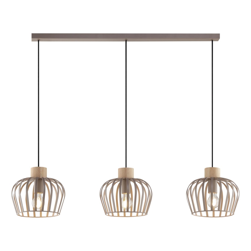 Brilliant - Hängeleuchte NORDIC CAGE 3xE27/20W/230V, beige