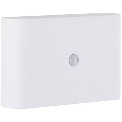 Brilliant - LED Außen-Wandlampe mit Sensor, wiederaufladbar XINO LED/3W/5V 3600 mAh IP44 Weiß