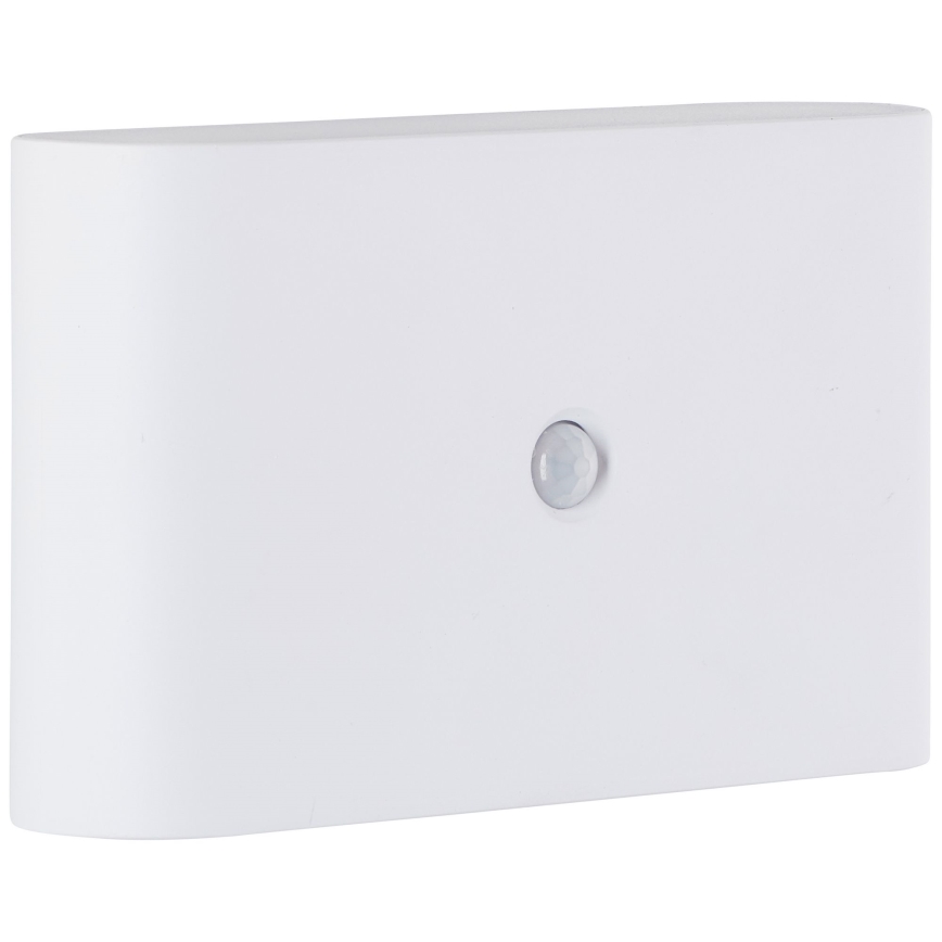 Brilliant - LED Außen-Wandlampe mit Sensor, wiederaufladbar XINO LED/3W/5V 3600 mAh IP44 Weiß