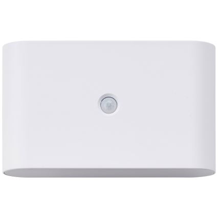 Brilliant - LED Außen-Wandlampe mit Sensor, wiederaufladbar XINO LED/3W/5V 3600 mAh IP44 Weiß