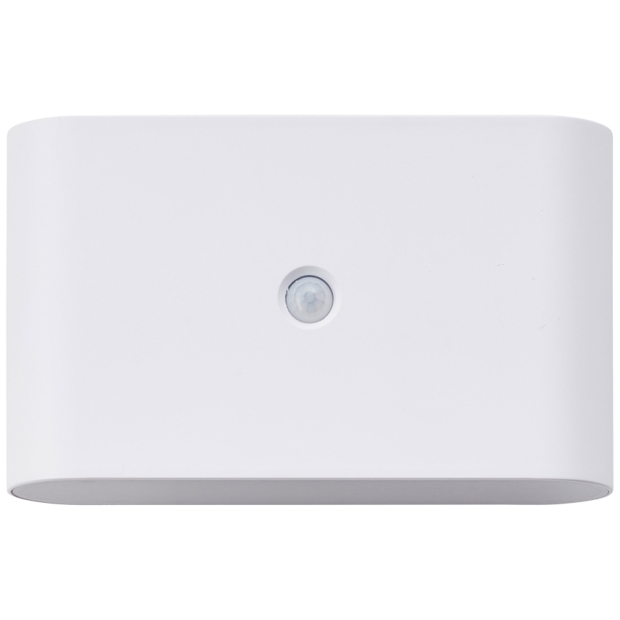 Brilliant - LED Außen-Wandlampe mit Sensor, wiederaufladbar XINO LED/3W/5V 3600 mAh IP44 Weiß