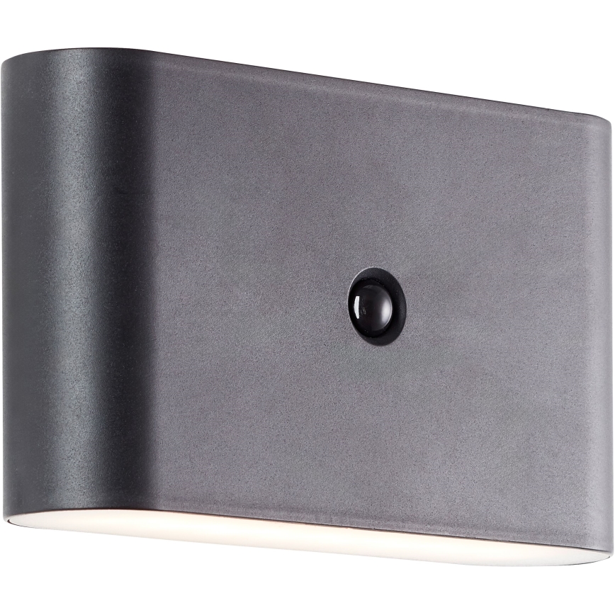 Brilliant - LED Außen-Wandlampe mit Sensor, wiederaufladbar XINO LED/3W/5V 3600 mAh IP44 schwarz