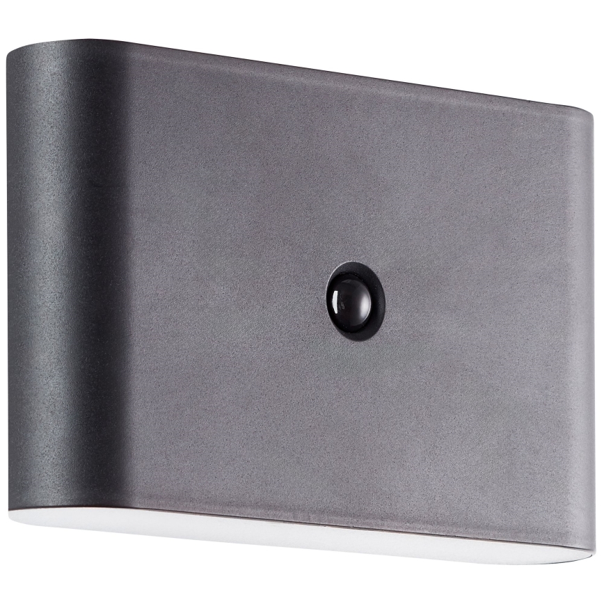 Brilliant - LED Außen-Wandlampe mit Sensor, wiederaufladbar XINO LED/3W/5V 3600 mAh IP44 schwarz