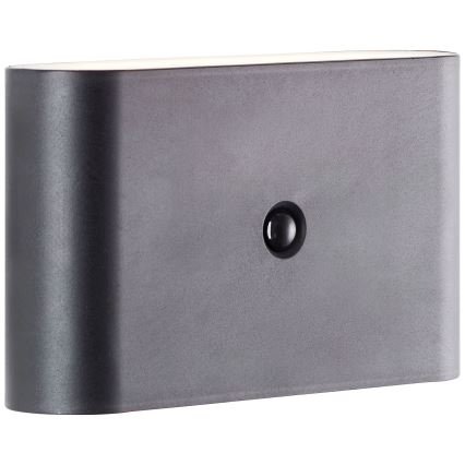 Brilliant - LED Außen-Wandlampe mit Sensor, wiederaufladbar XINO LED/3W/5V 3600 mAh IP44 schwarz