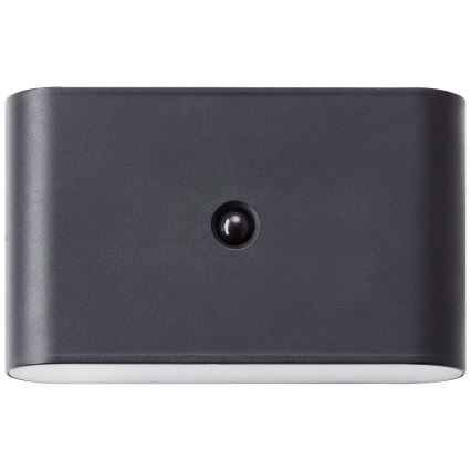 Brilliant - LED Außen-Wandlampe mit Sensor, wiederaufladbar XINO LED/3W/5V 3600 mAh IP44 schwarz