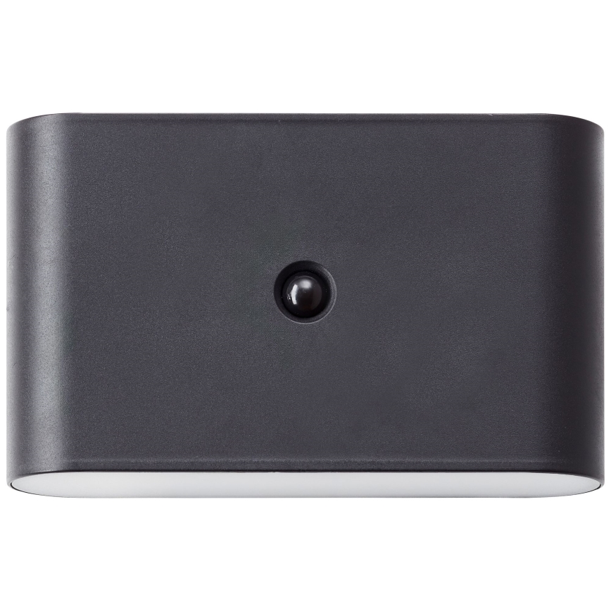 Brilliant - LED Außen-Wandlampe mit Sensor, wiederaufladbar XINO LED/3W/5V 3600 mAh IP44 schwarz