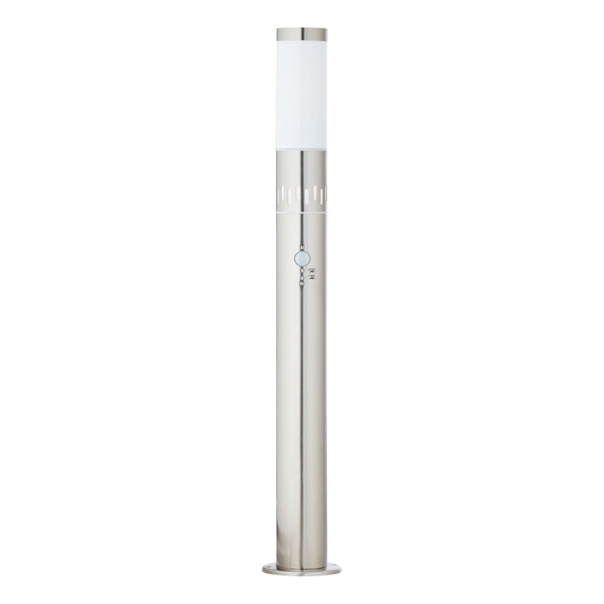 Brilliant - LED-Außenleuchte mit Sensor LEIGH LED/0,9W/230V + 1xE27/11W 80 cm IP44 glänzendes Chrom