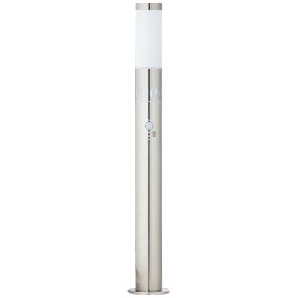 Brilliant - LED-Außenleuchte mit Sensor LEIGH LED/0,9W/230V + 1xE27/11W 80 cm IP44 glänzendes Chrom