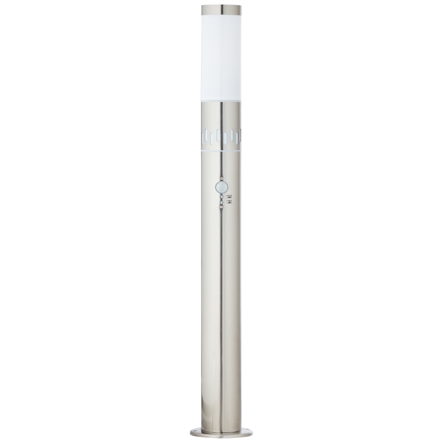 Brilliant - LED-Außenleuchte mit Sensor LEIGH LED/0,9W/230V + 1xE27/11W 80 cm IP44 glänzendes Chrom