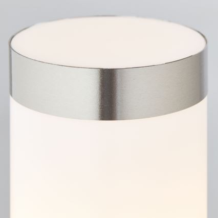 Brilliant - LED-Außenleuchte mit Sensor LEIGH LED/0,9W/230V + 1xE27/11W 80 cm IP44 glänzendes Chrom