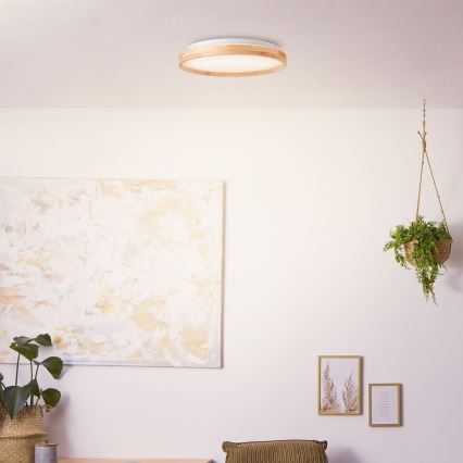 Brilliant - LED-Deckenleuchte ALSON LED/26W/230V 3000/4500K d 39,5 cm Gummibaum - FSC-zertifiziert