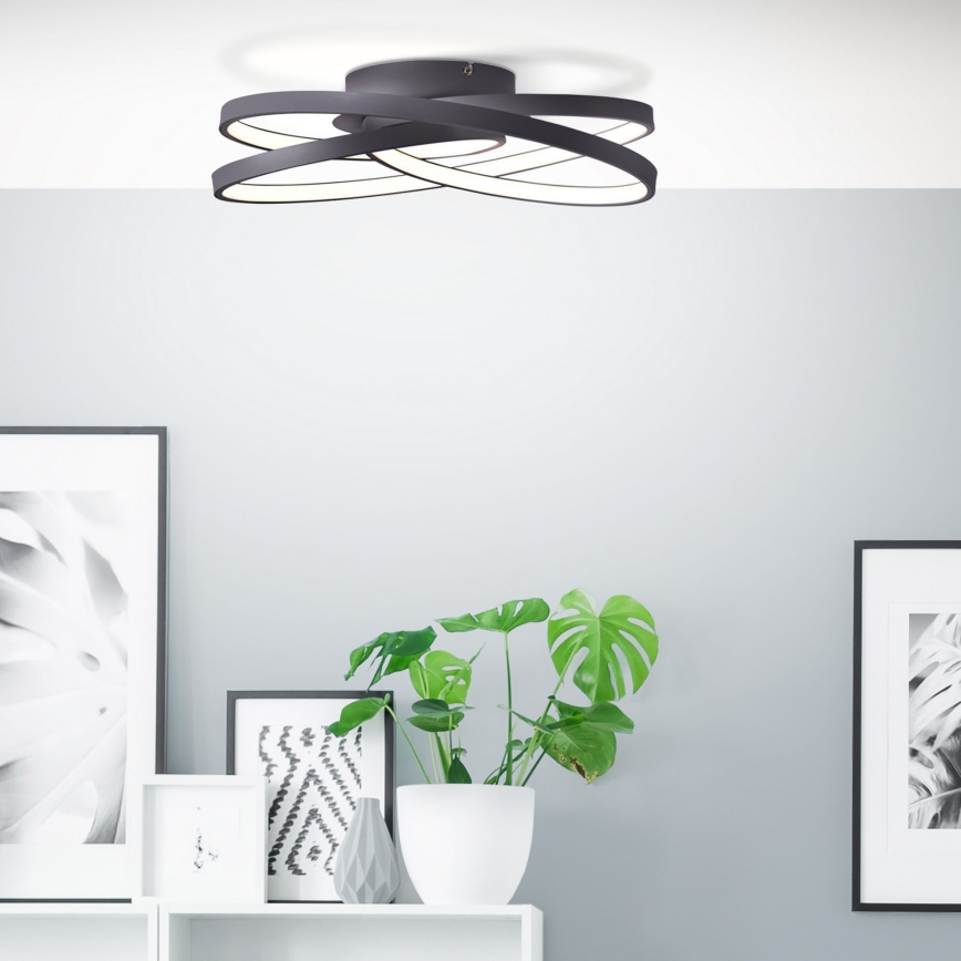 Brilliant - LED-Deckenleuchte LABYRINTH LED/40W/230V d 39,5 cm schwarz