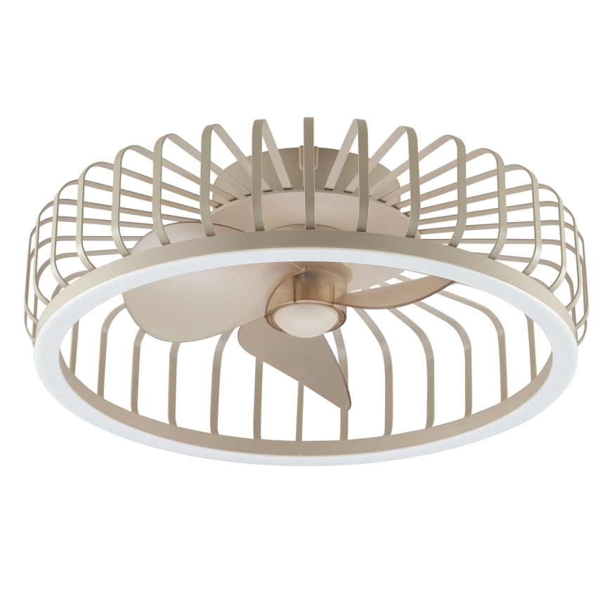 Brilliant - CAPO LED-Deckenleuchte mit Ventilator, dimmbar, 36W/230V, 2700-6500K, Ø 48 cm, beige + Fernbedienung