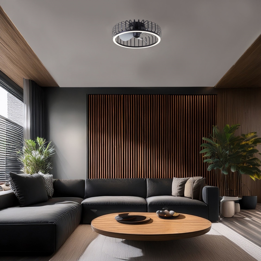 Brilliant - LED-dimmbare Deckenleuchte mit Ventilator CAPO LED/36W/230V 2700-6500K Ø 48 cm schwarz + Fernbedienung