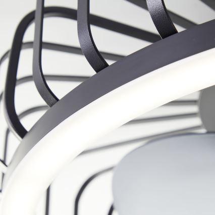 Brilliant - LED-dimmbare Deckenleuchte mit Ventilator CAPO LED/36W/230V 2700-6500K Ø 48 cm schwarz + Fernbedienung
