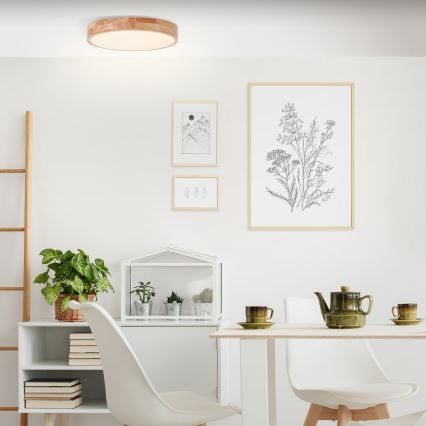 Brilliant - LED-Deckenleuchte SLIMLINE LED/22W/230V Ø 39 cm Gummibaumholz