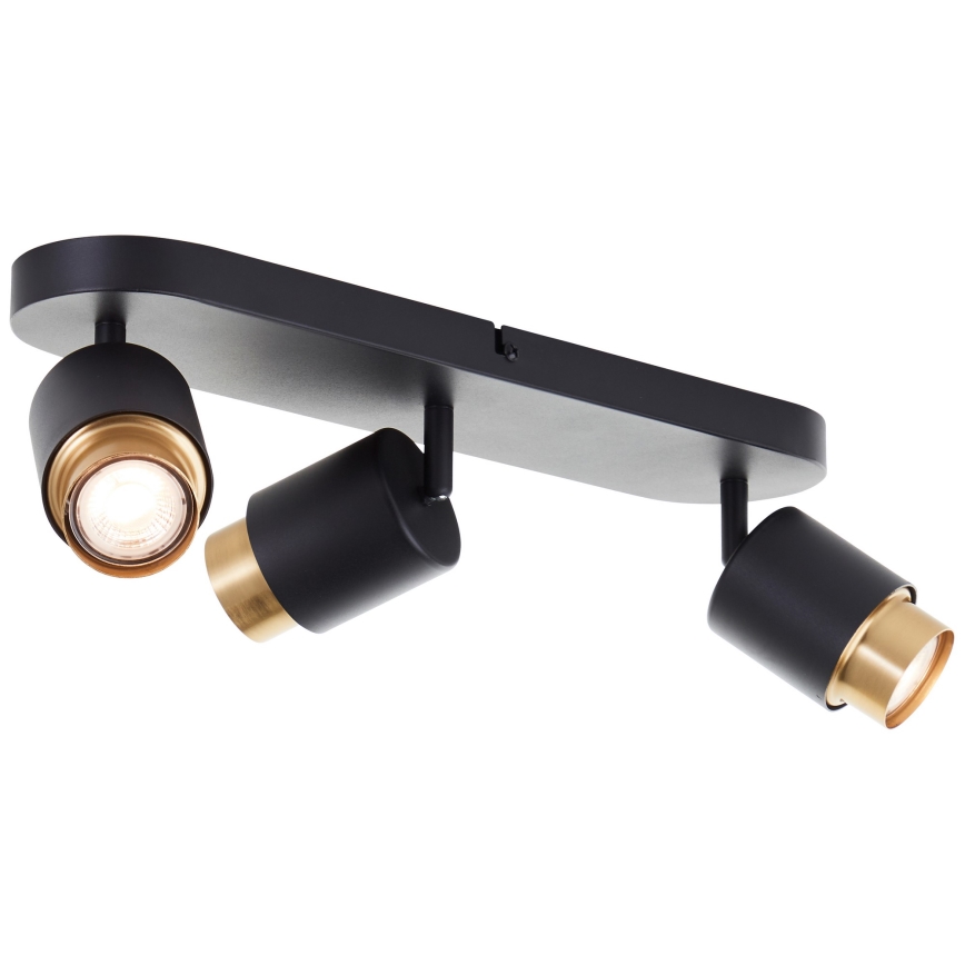 Brilliant - LED-Deckenspot COVELO 3xGU10/5W/230V schwarz/gold