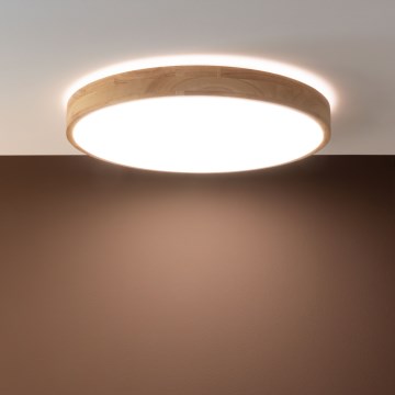 Brilliant - LED-dimmbare Deckenleuchte SLIMLINE LED/60W/230V 3000-6500K Ø 45 cm Gummibaumholz + Fernbedienung