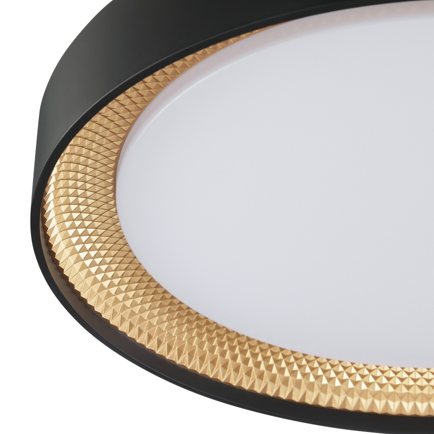 Brilliant - Dimmbare LED-Deckenleuchte WALDO LED/24W/230V 3000-6500K Ø 38,5 cm schwarz/gold + Fernbedienung